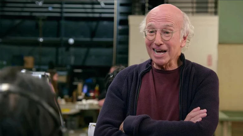 Photo of Larry David talking.